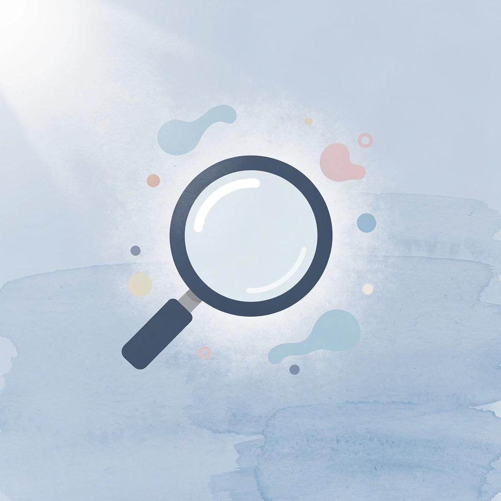 Magnifying glass icon representing careful evaluation of platform features