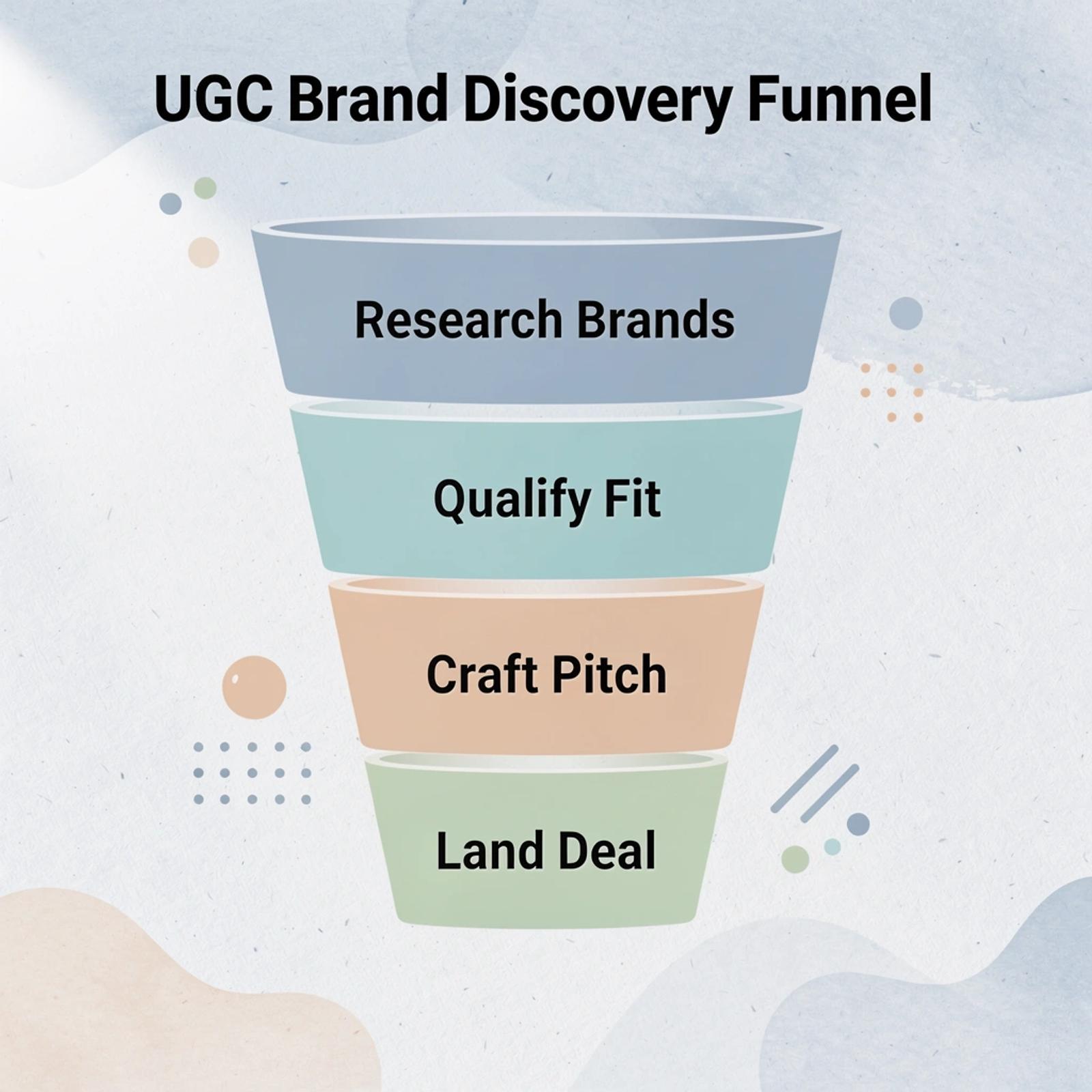 Funnel infographic showing UGC brand discovery stages