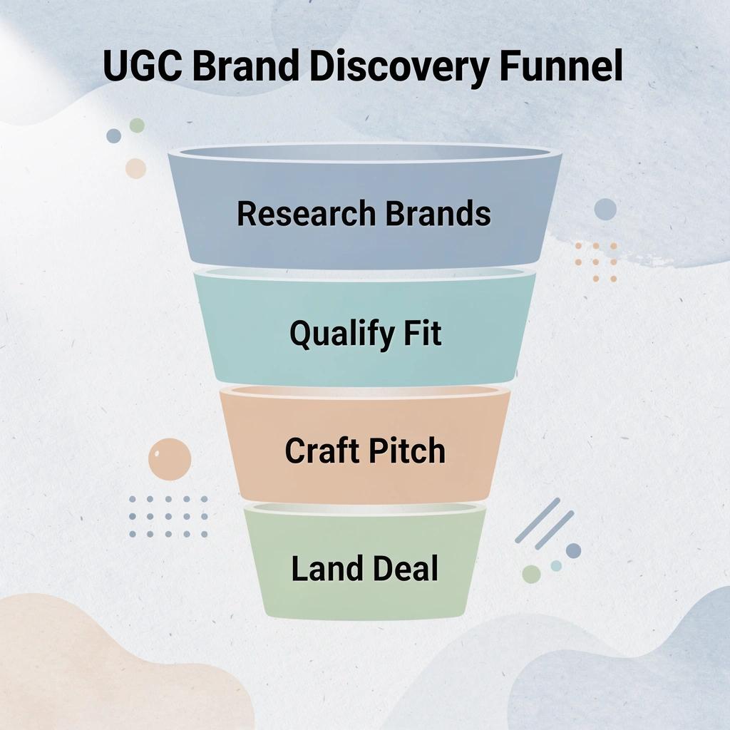 Funnel infographic showing UGC brand discovery stages
