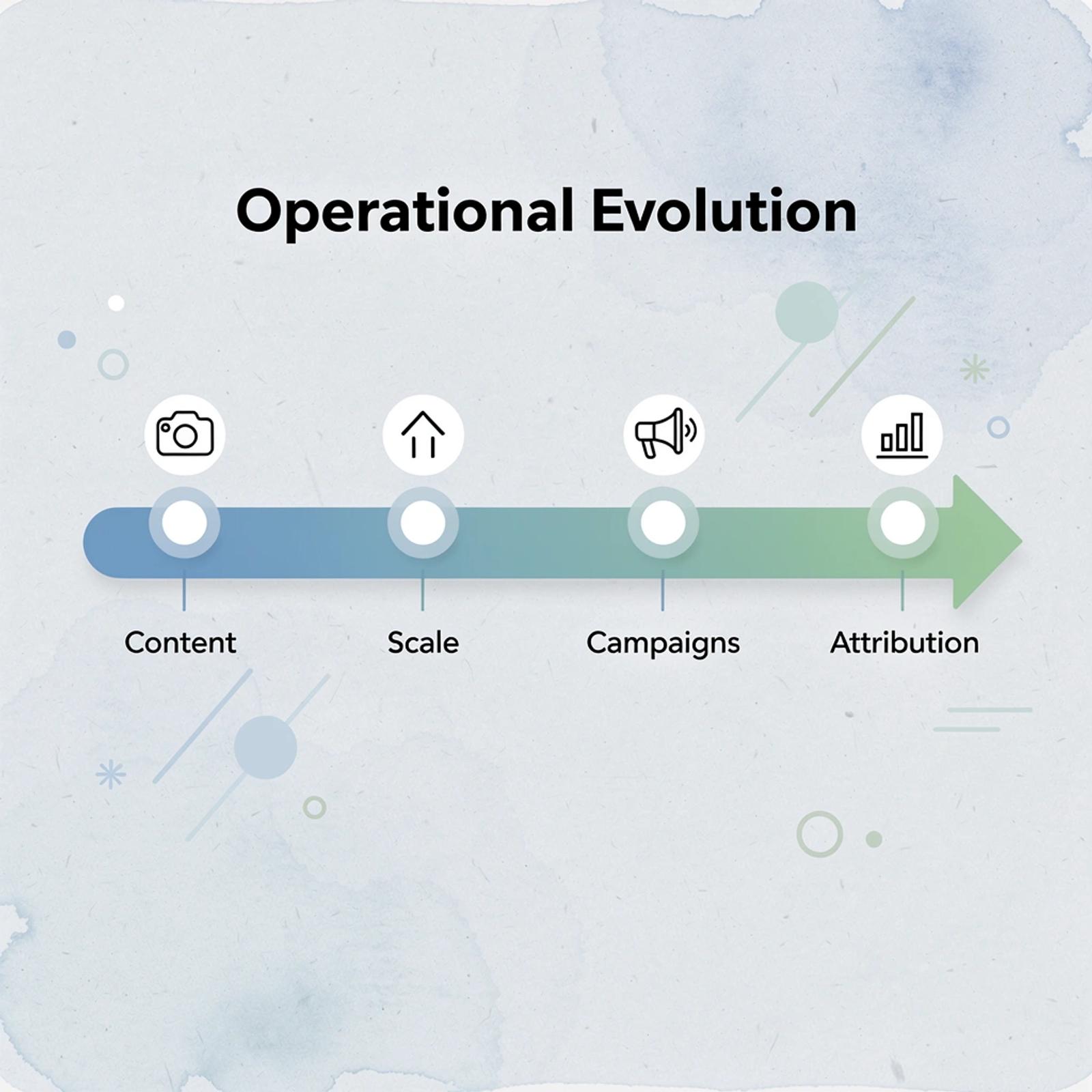Progression showing evolution from content to attribution