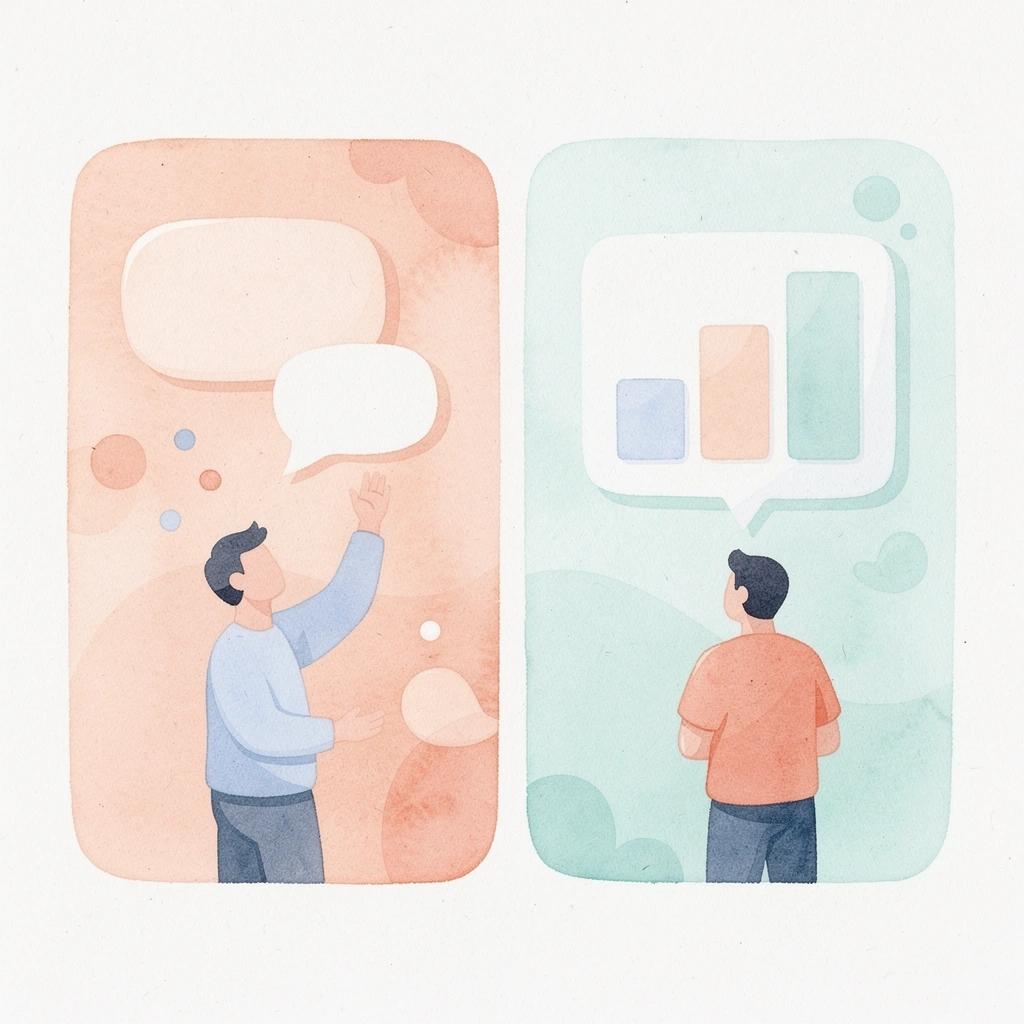 Split scene illustration contrasting startup-scale campaigns with enterprise-level programs