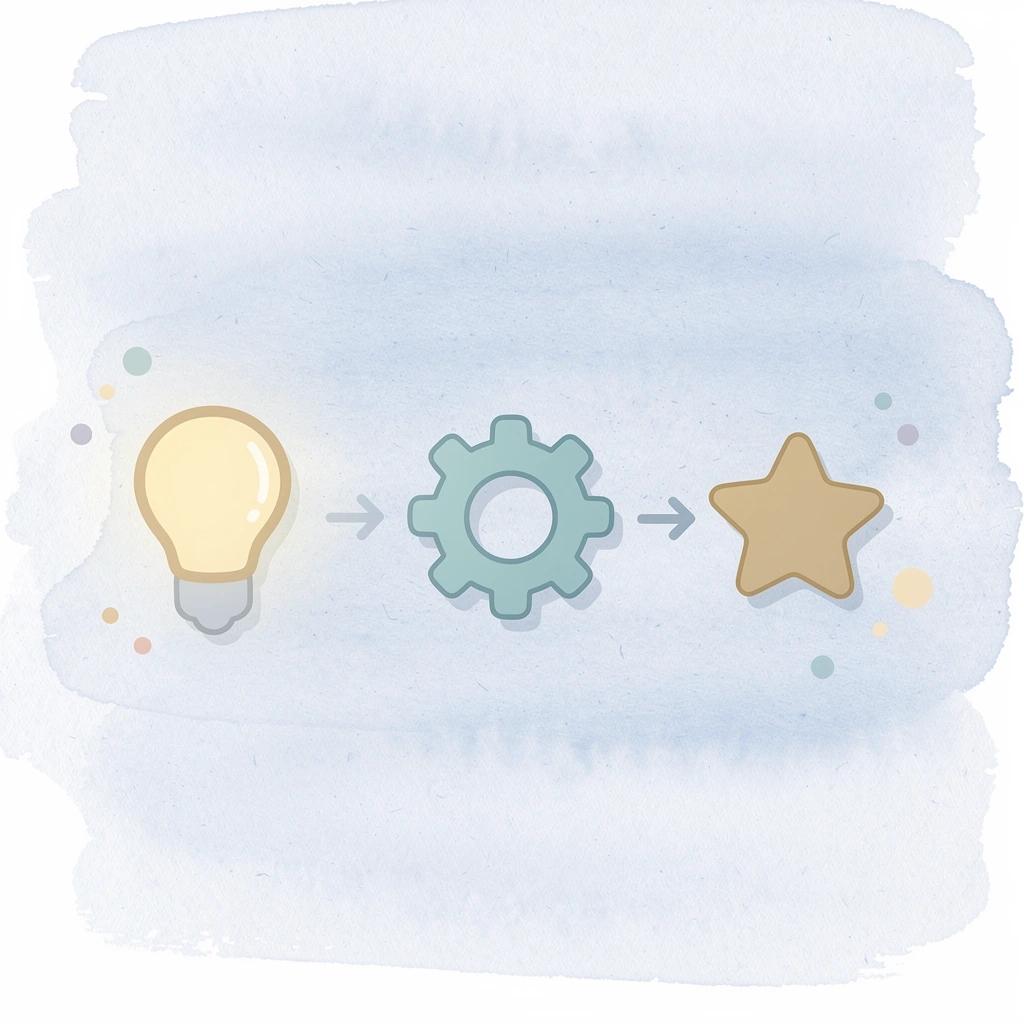 Three connected icons showing creator activation, campaign management, and performance tracking