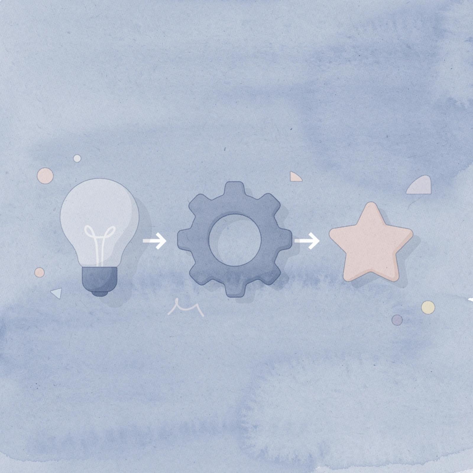 Three icons showing business growth progression