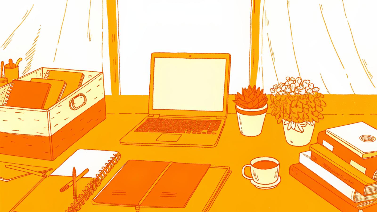 Creator's desk with outdated brand list, ignored pitch decks, and unanswered outreach