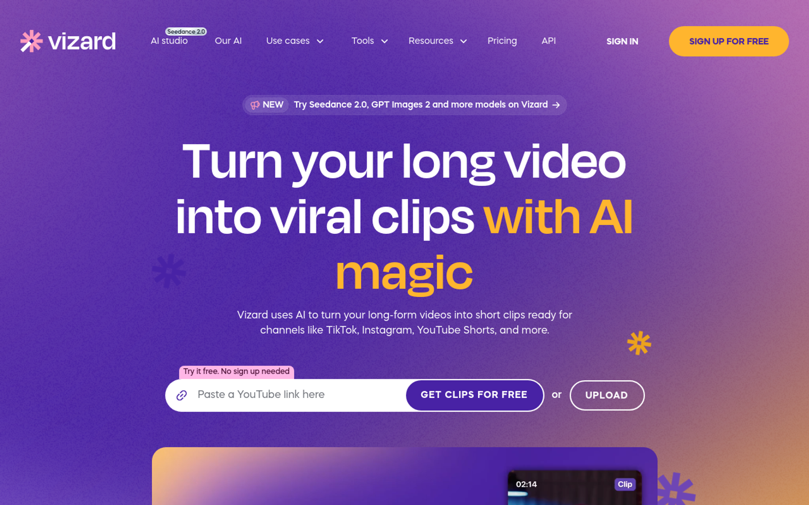 Opus Clip Alternatives - vizard best budget friendly