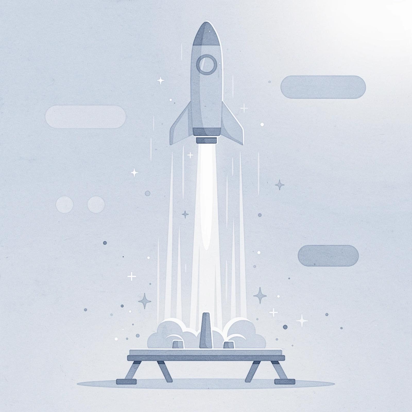 Scene of an object launching upward representing a viral moment without a sustaining system