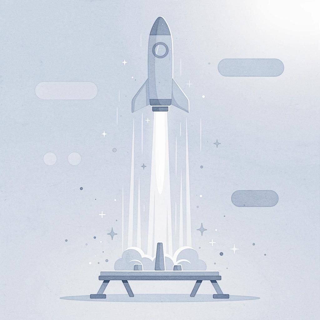 Scene of an object launching upward representing a viral moment without a sustaining system