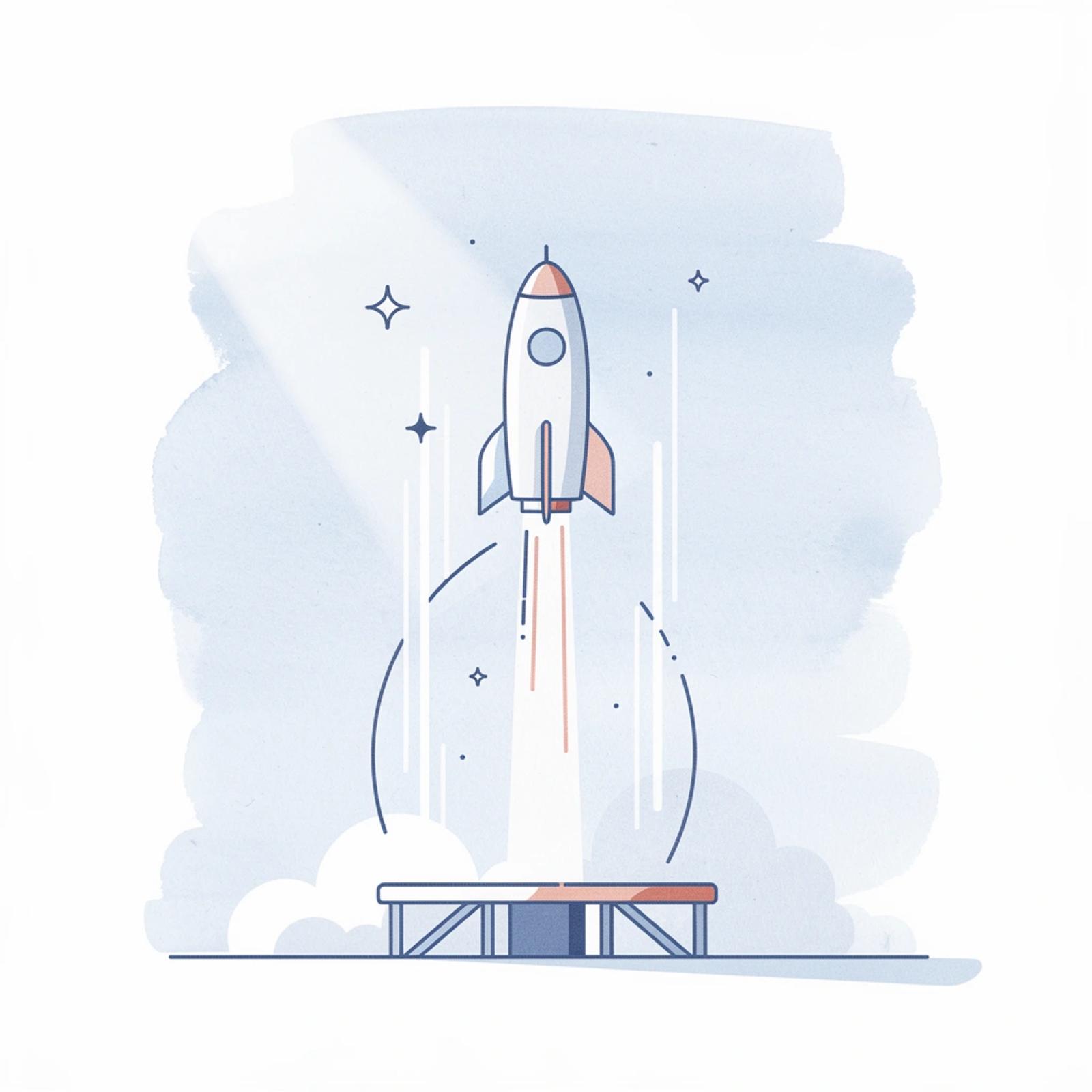 Scene of a creator launching upward, representing growth through performance-based content rewards