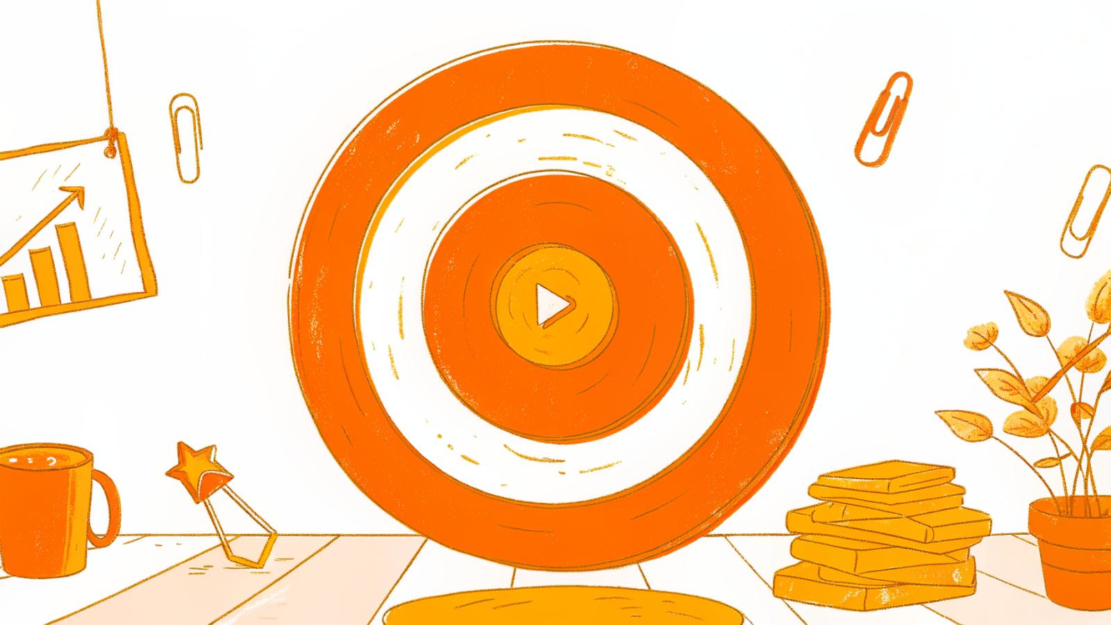Bullseye target linking video views to brand partnerships and creator earnings