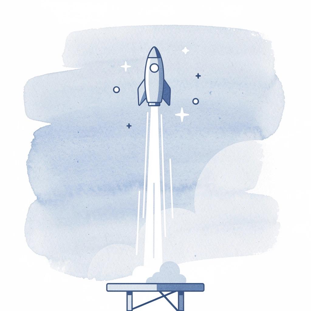 Scene illustration of a creator launching upward, representing multiple growing revenue streams