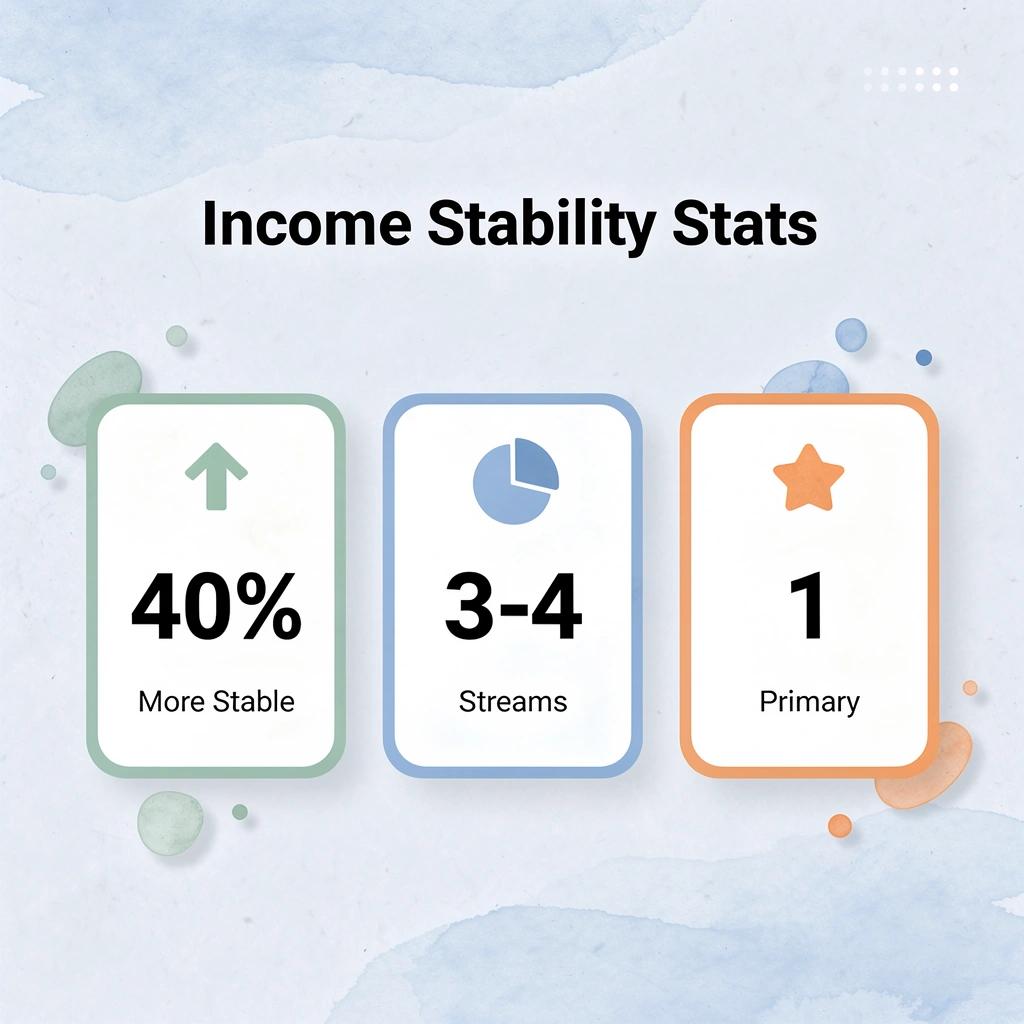 Statistics showing income stability metrics