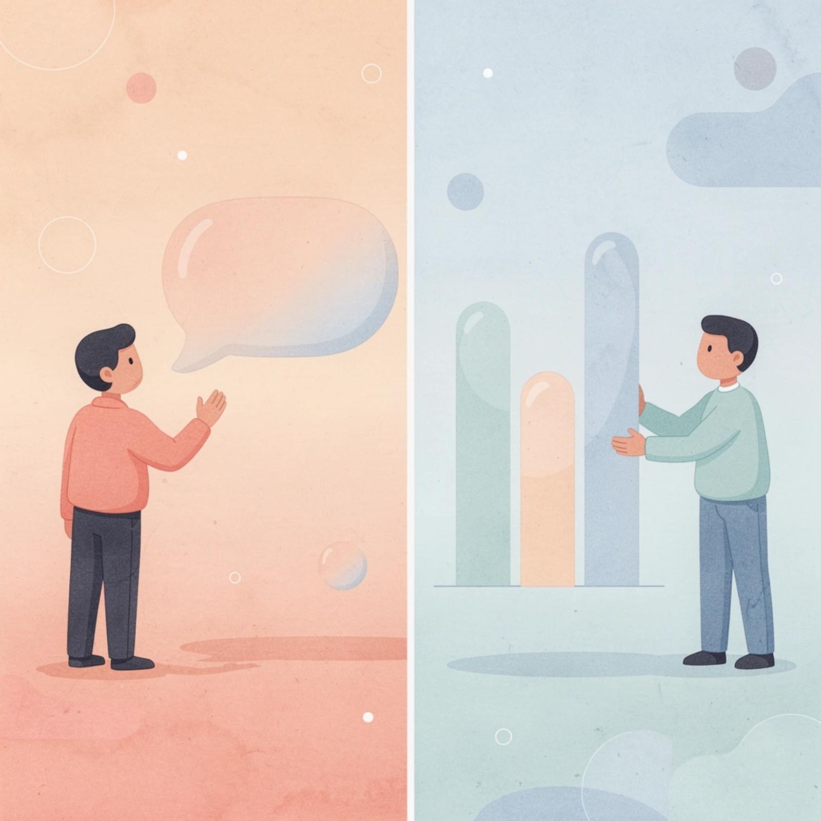 Split scene showing successful versus unsuccessful creator approaches