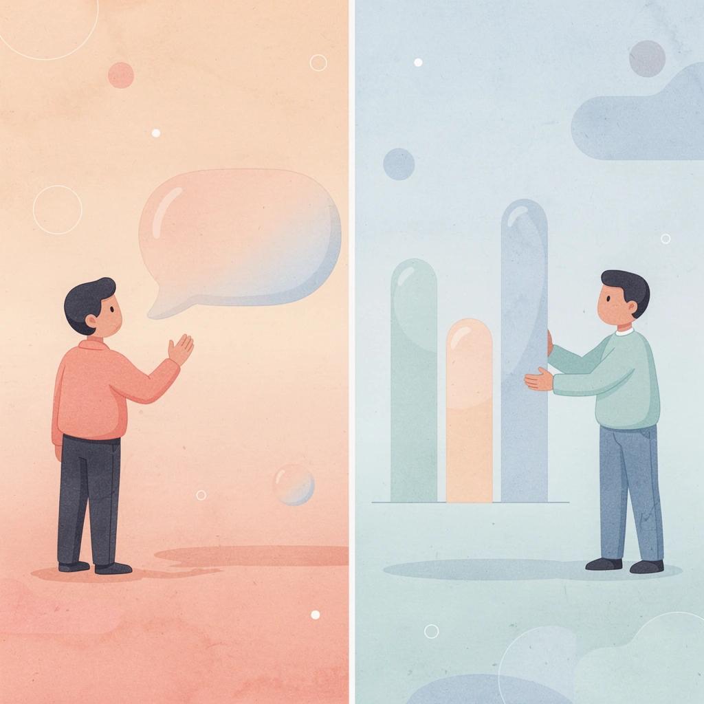 Split scene showing successful versus unsuccessful creator approaches