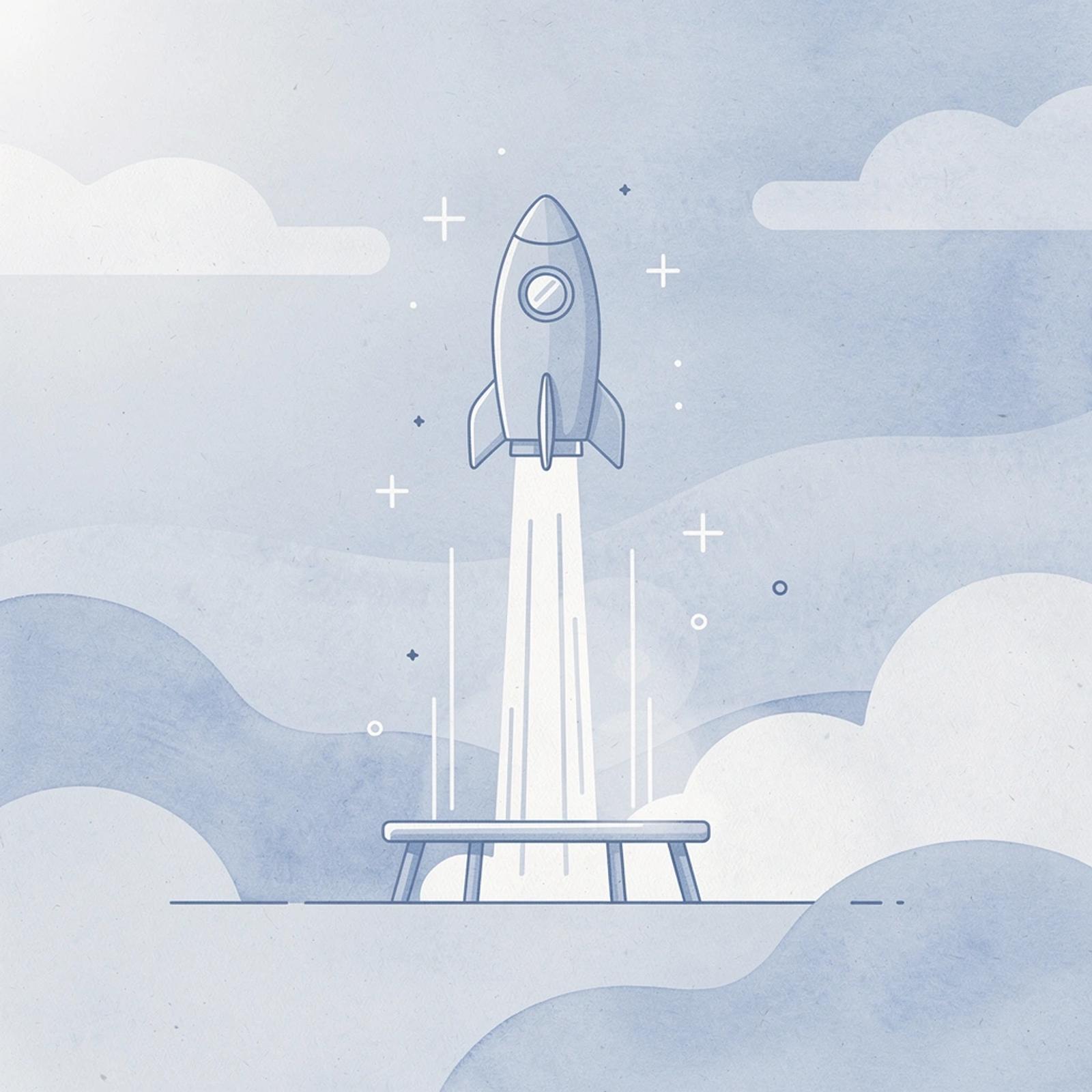 Scene illustration of a brand scaling upward, representing influencer marketing growth
