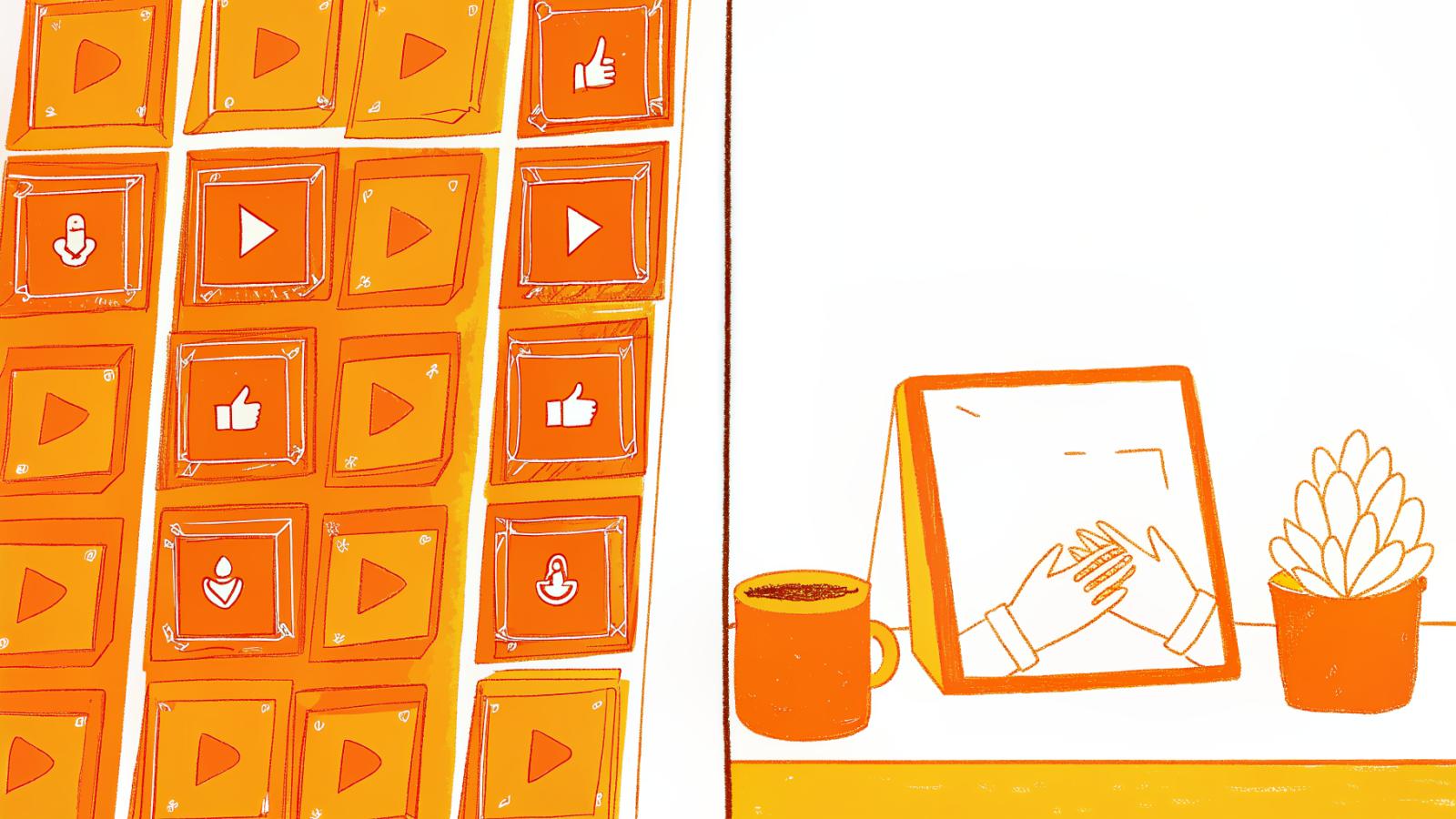 twelve grey app icons versus one glowing amber accountability icon split comparison