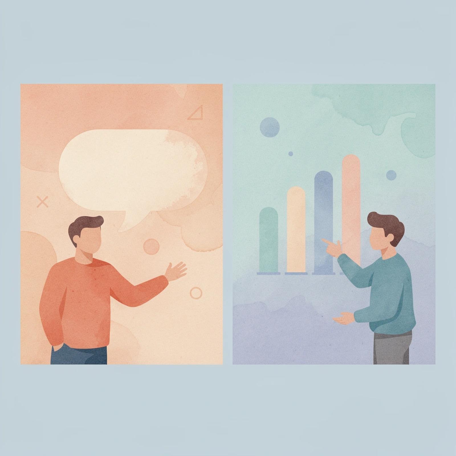Split scene illustration contrasting content-first approach with strategic distribution approach