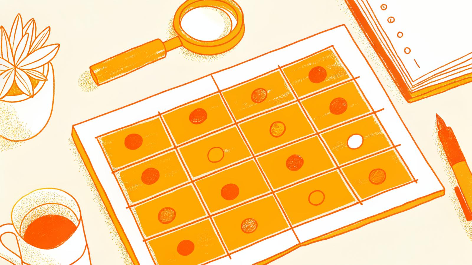 18-tool comparison grid with magnifying glass highlighting the distribution model column