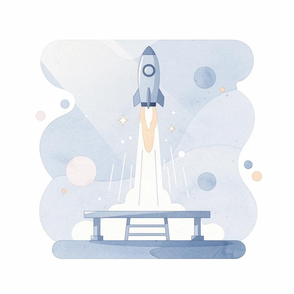 Scene of a creator launching upward, representing growth from choosing the right UGC platform