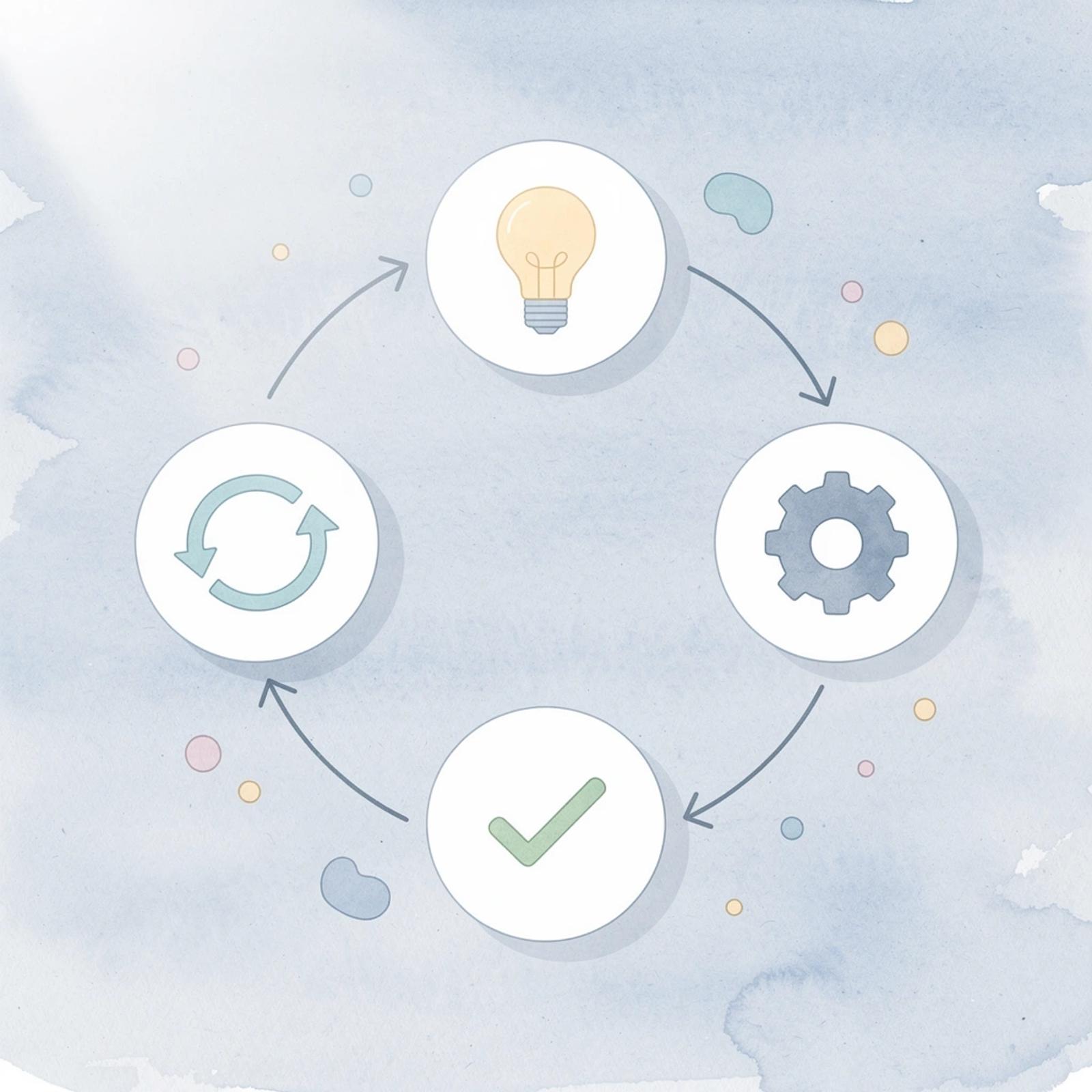Cycle showing endless switching between dropshipping, freelancing, affiliate marketing, content creation, and other methods