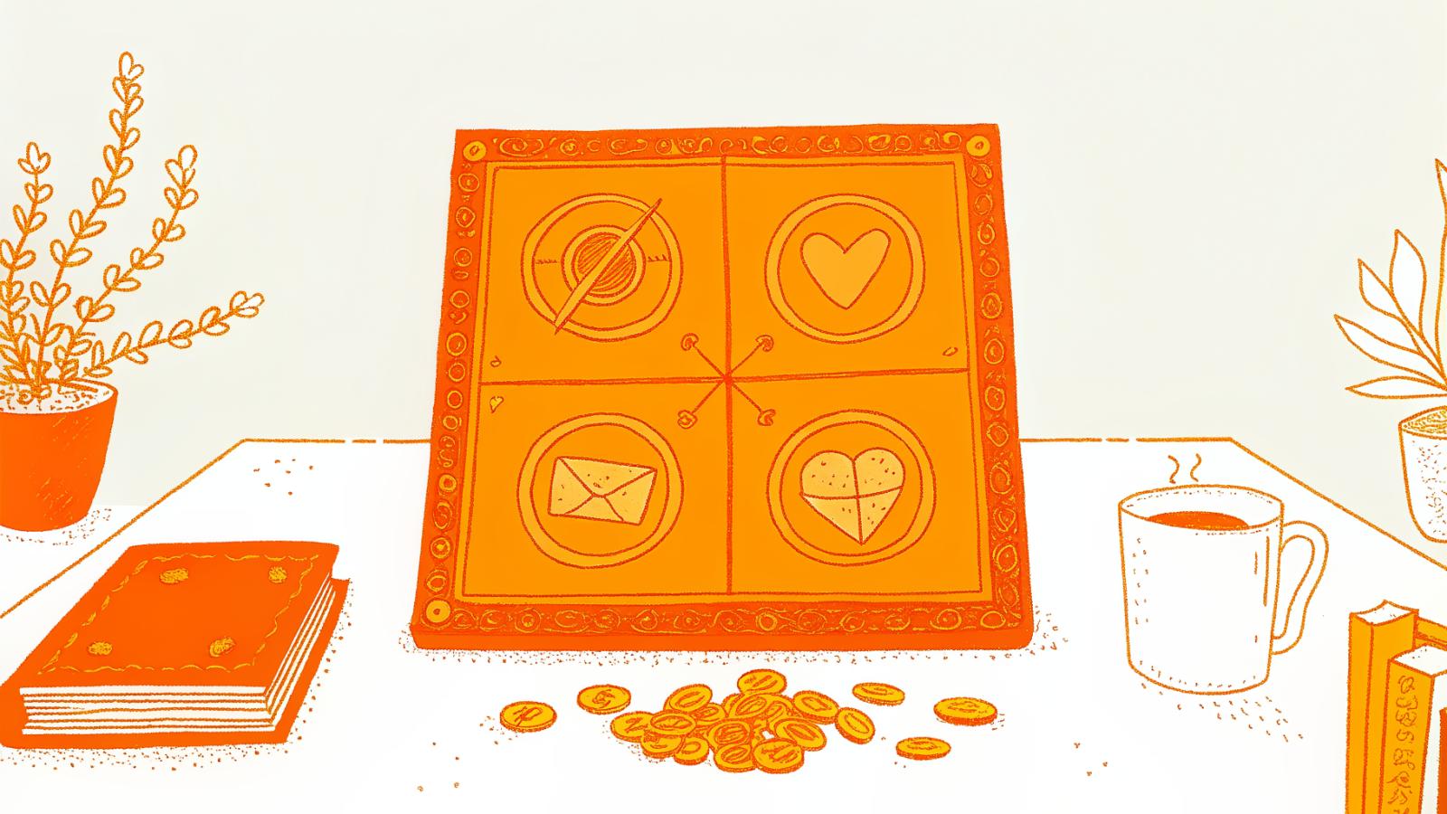 Four brand scoring signals radiating from a central creator profile card icon