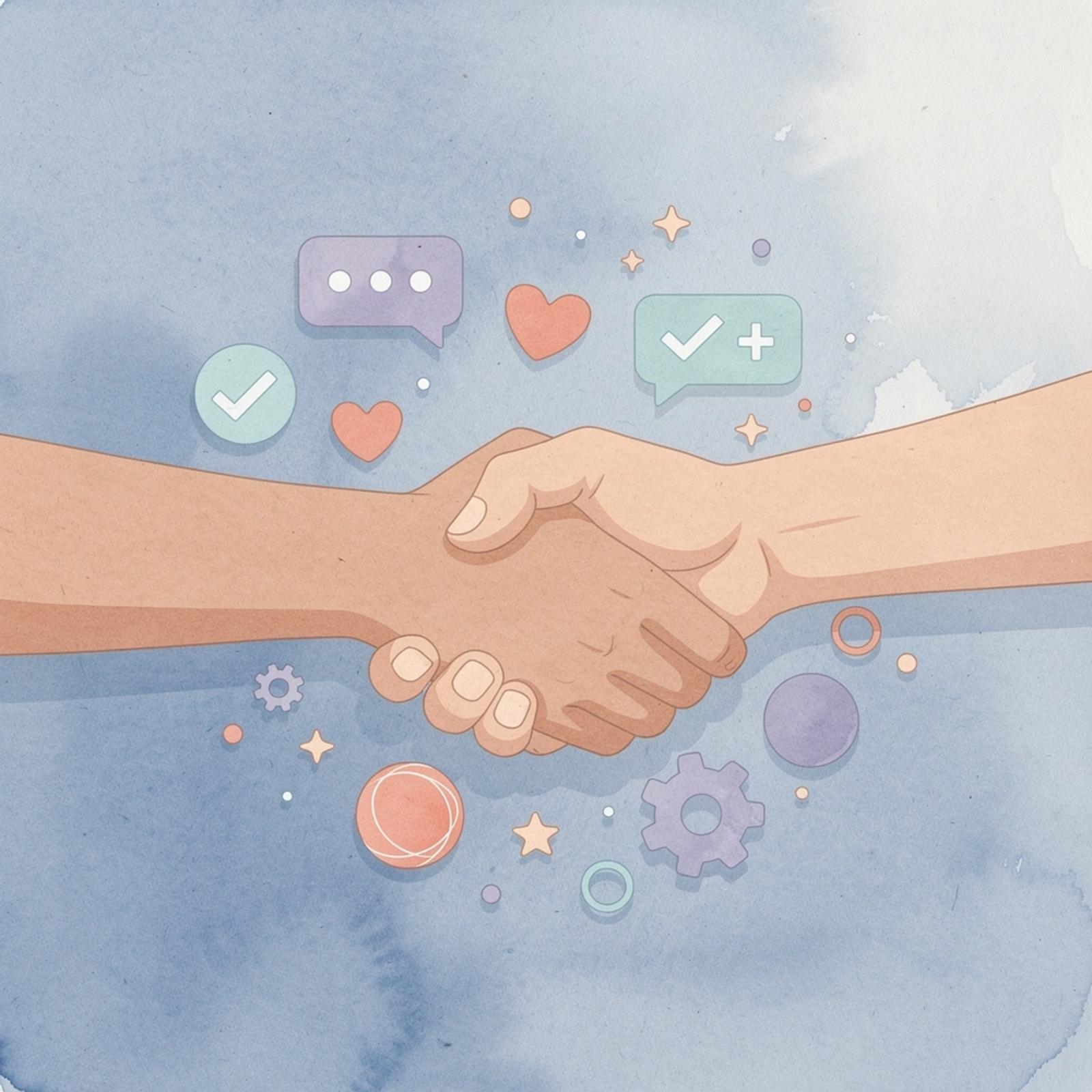 Partnership scene representing brand-influencer collaboration
