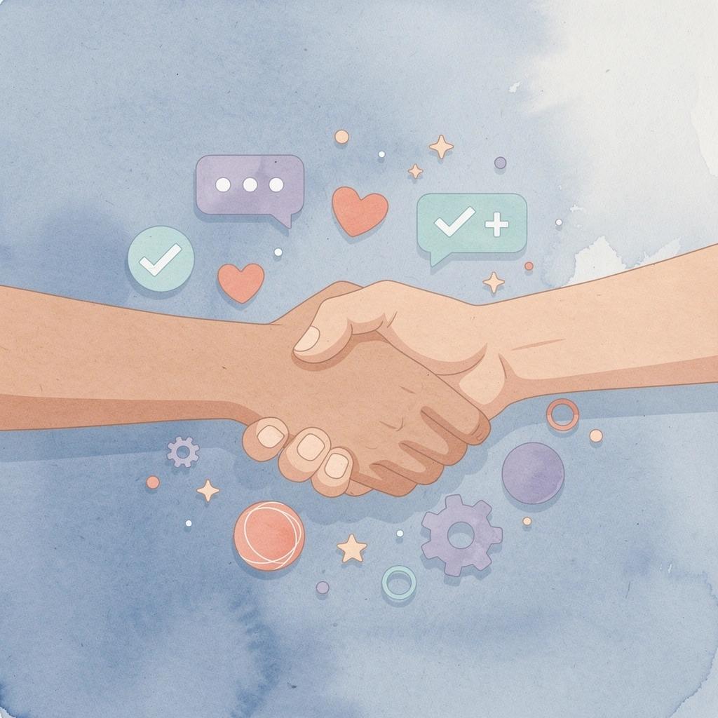 Partnership scene representing brand-influencer collaboration