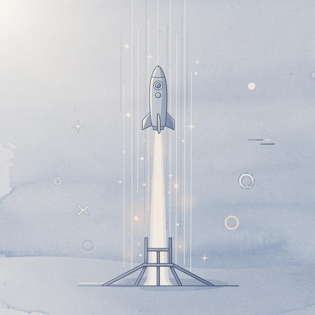 Launch scene showing content distribution driving growth