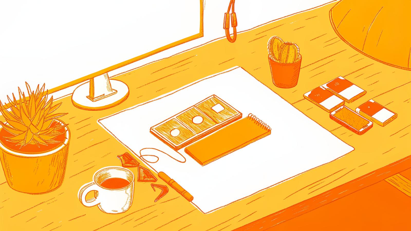 one source video asset branching into multiple platform-native content formats on a desk