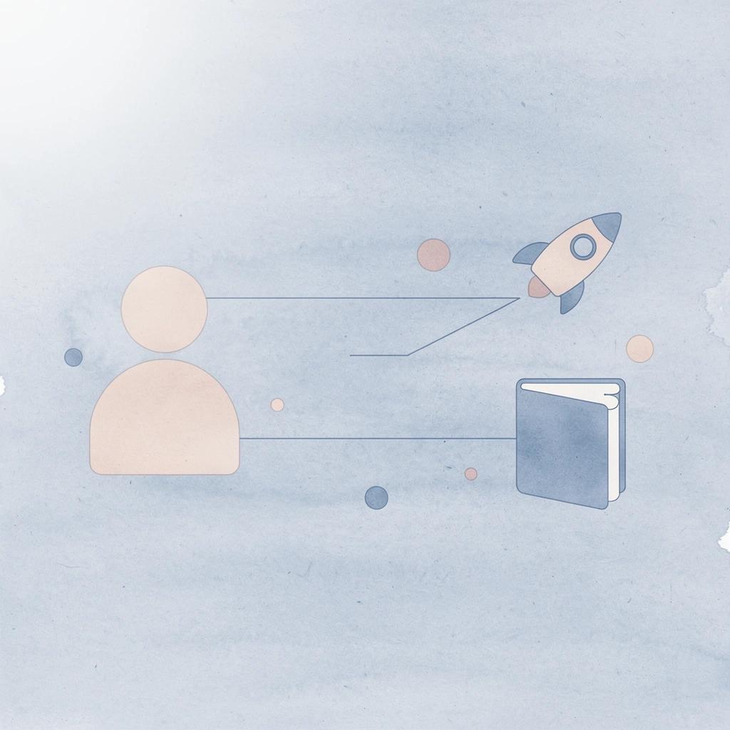 Megaphone icon splitting into two paths representing different creator types