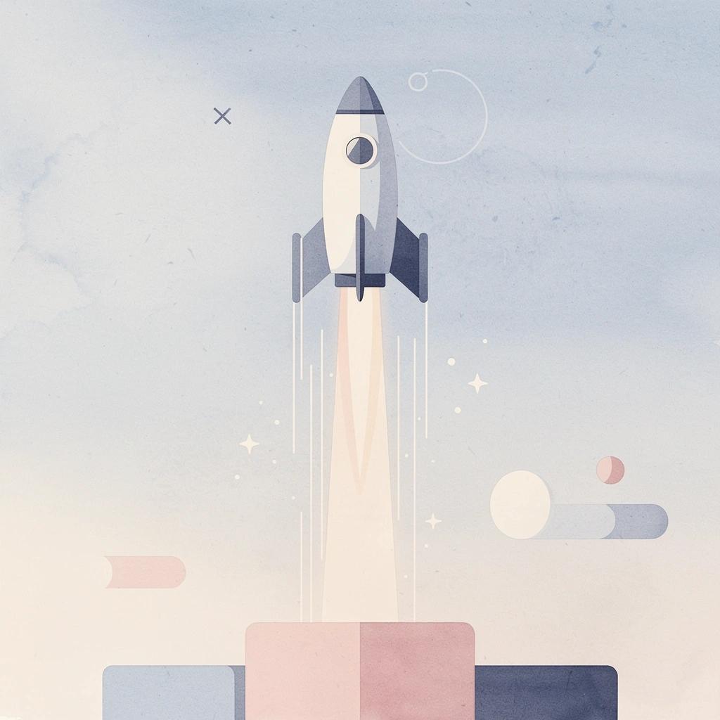 Scene of a content creator launching upward, representing sustainable income growth