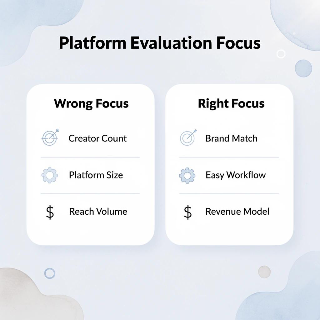 Comparison of wrong versus right focus areas for platform evaluation