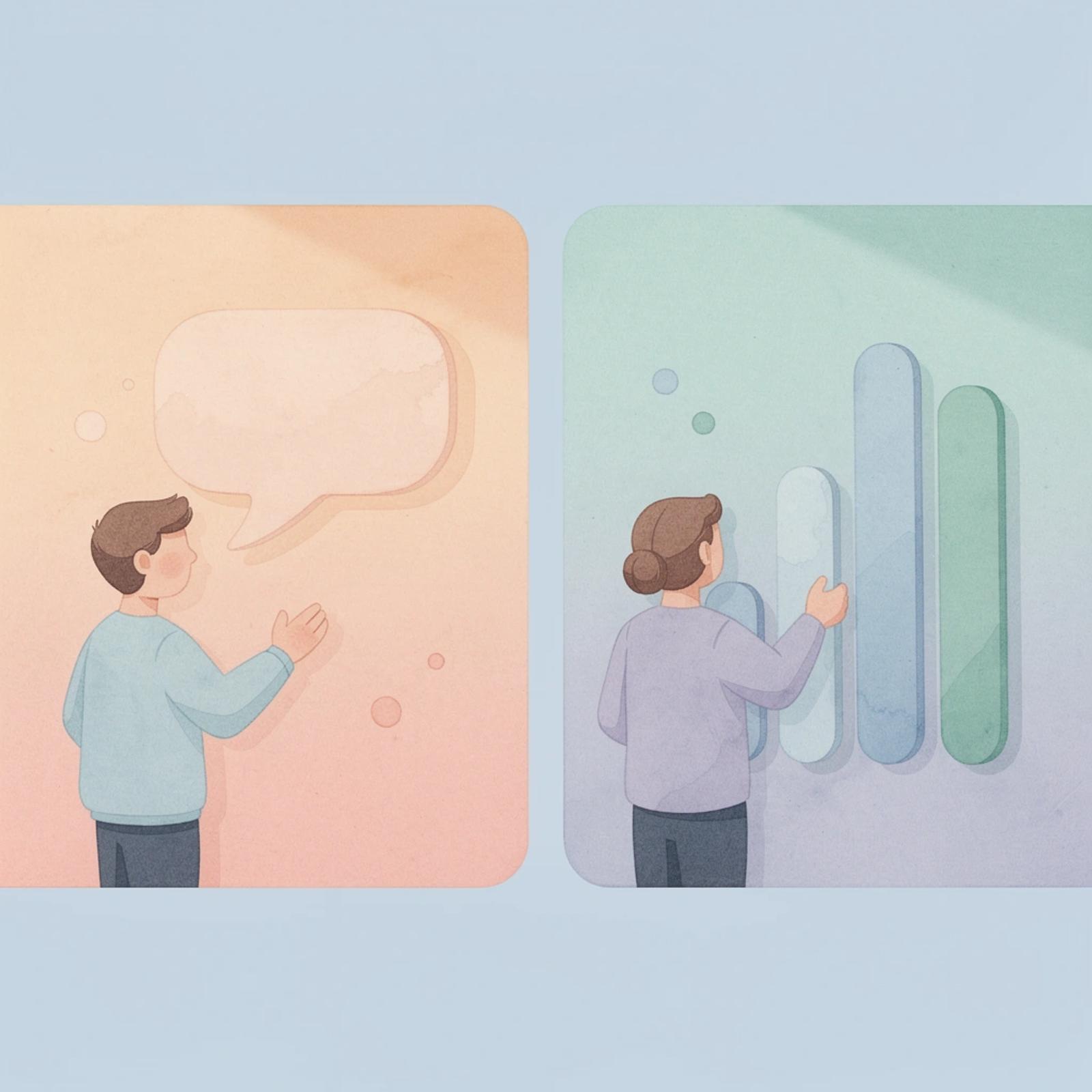 Split scene showing contrasting approaches to influencer marketing strategy