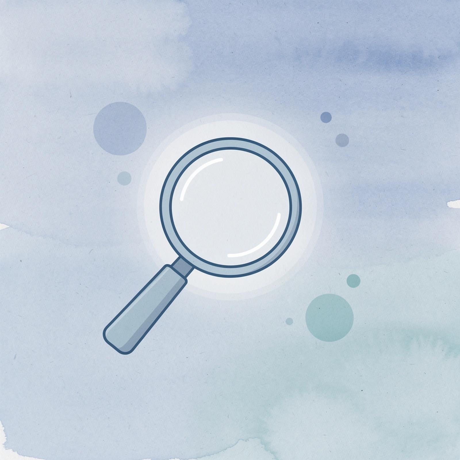 Magnifying glass icon representing problem identification and analysis