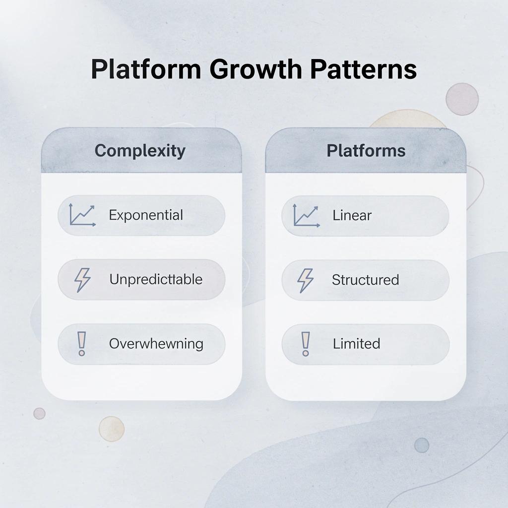 Comparison of complexity growth versus platform capabilities