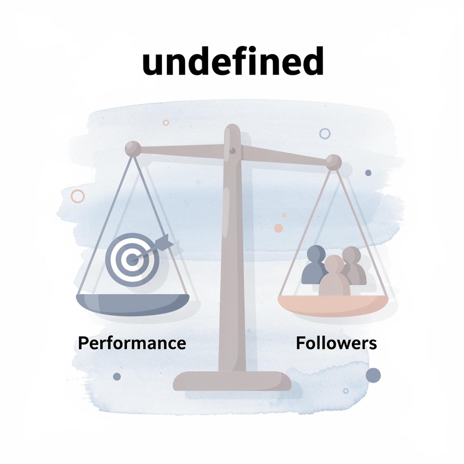 Scale comparing performance versus follower count