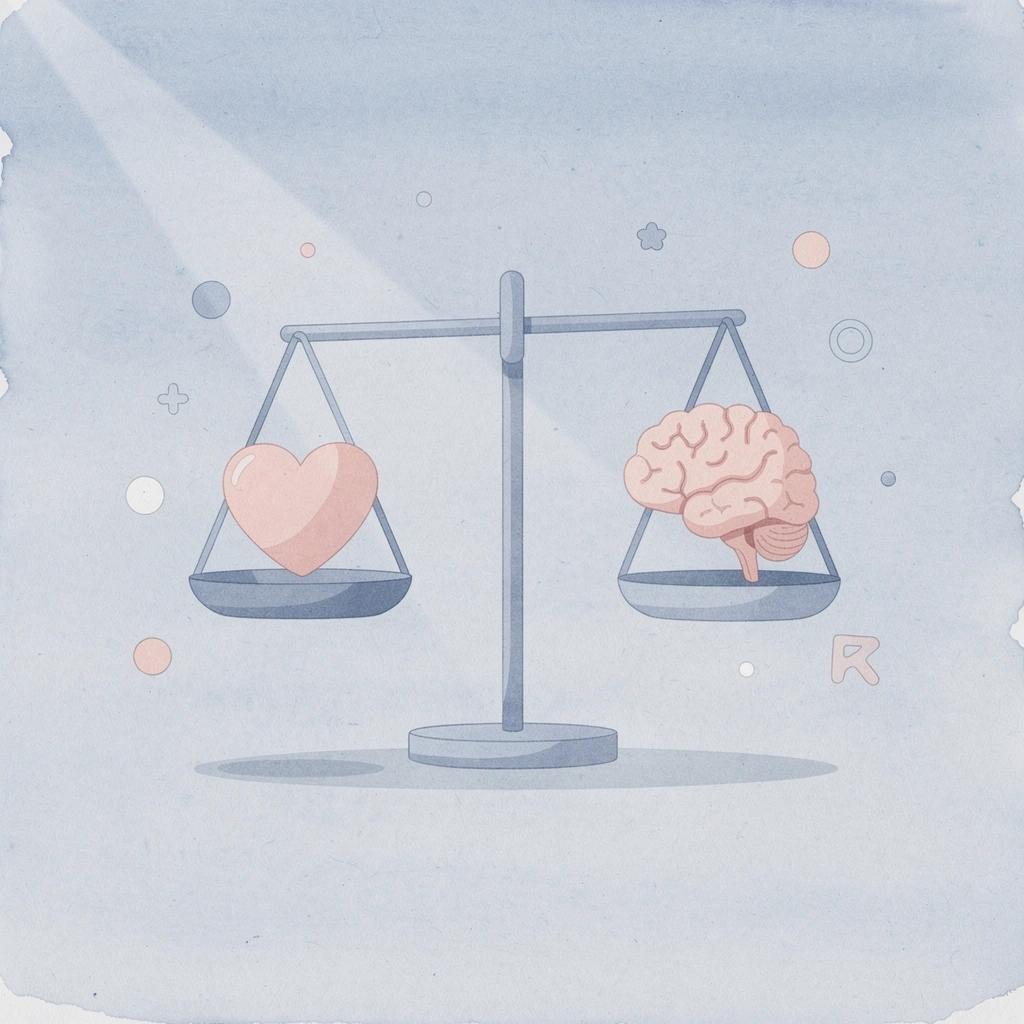 Scale icon showing attention on one side and income on the other, representing the imbalance between the two