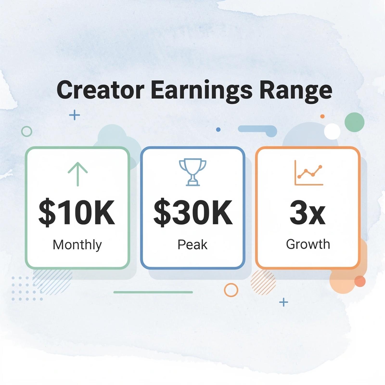 Statistics showing creator earnings potential