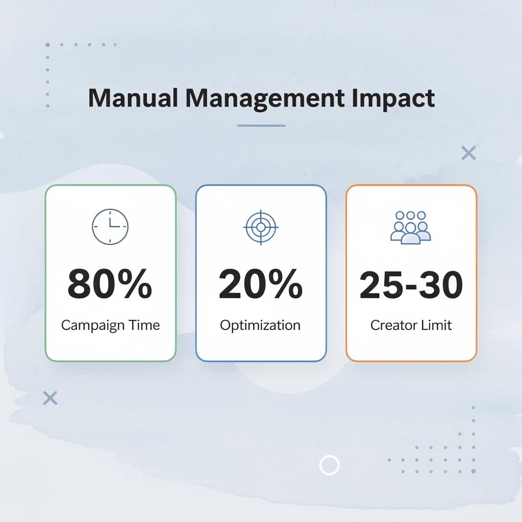 Statistics showing manual management impact on campaign efficiency