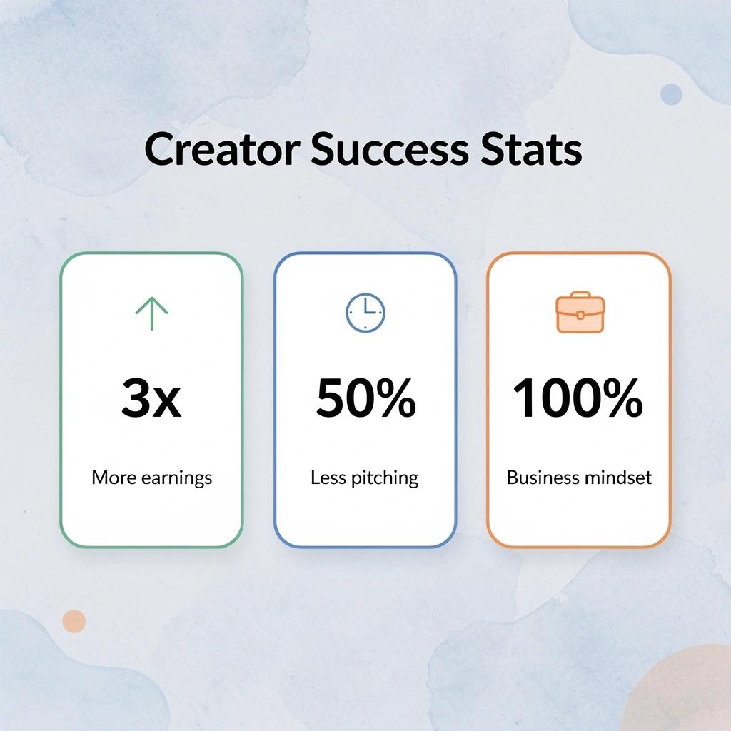 Statistics showing creator success metrics