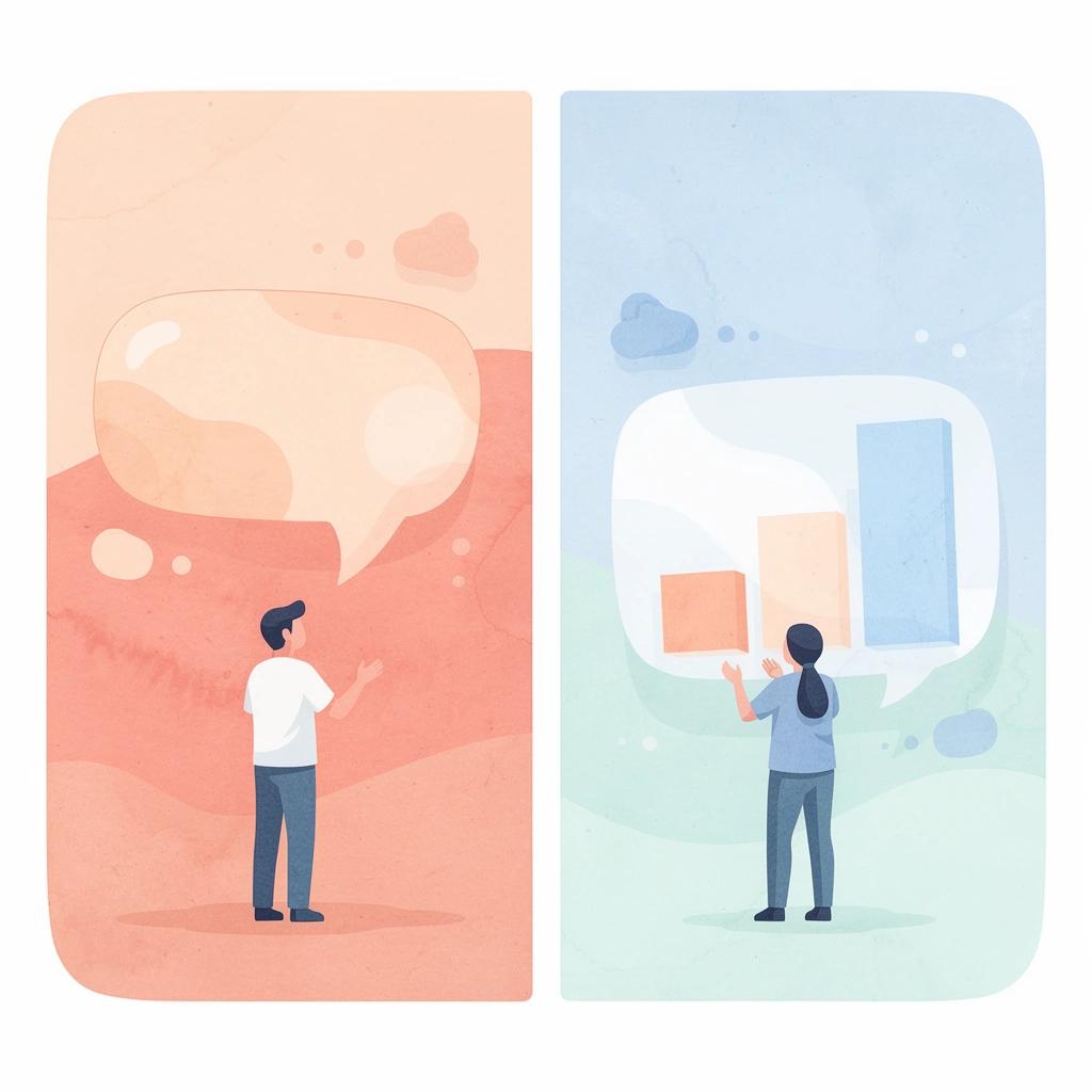 Split scene illustration contrasting traditional creator platform management with content rewards system approach