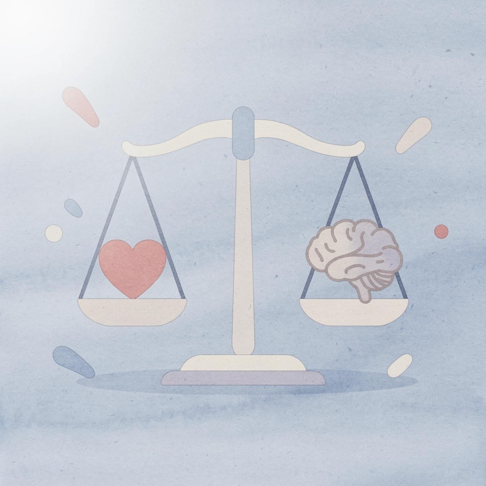 Icon scale showing brand awareness versus sales trust as opposing goals