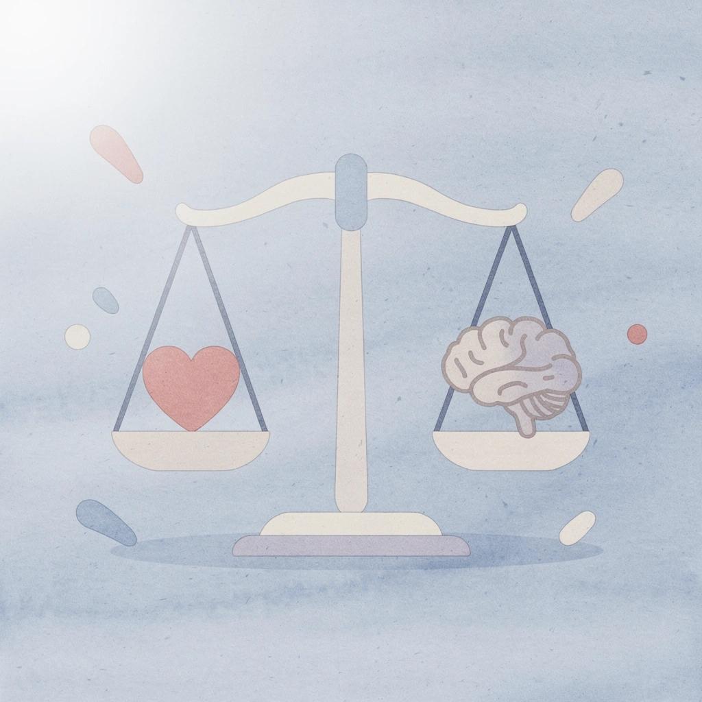 Icon scale showing brand awareness versus sales trust as opposing goals