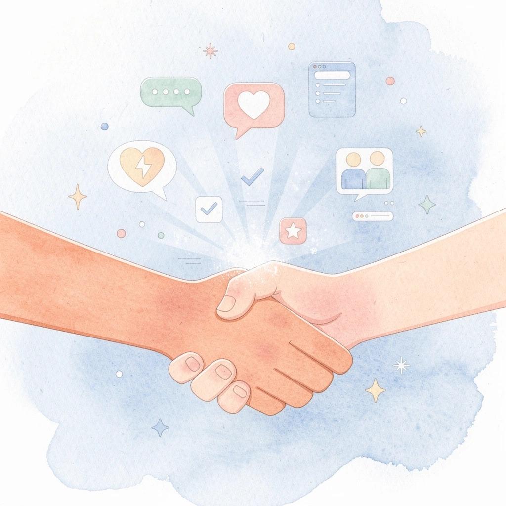 Scene of a creator and brand connecting through Content Rewards platform