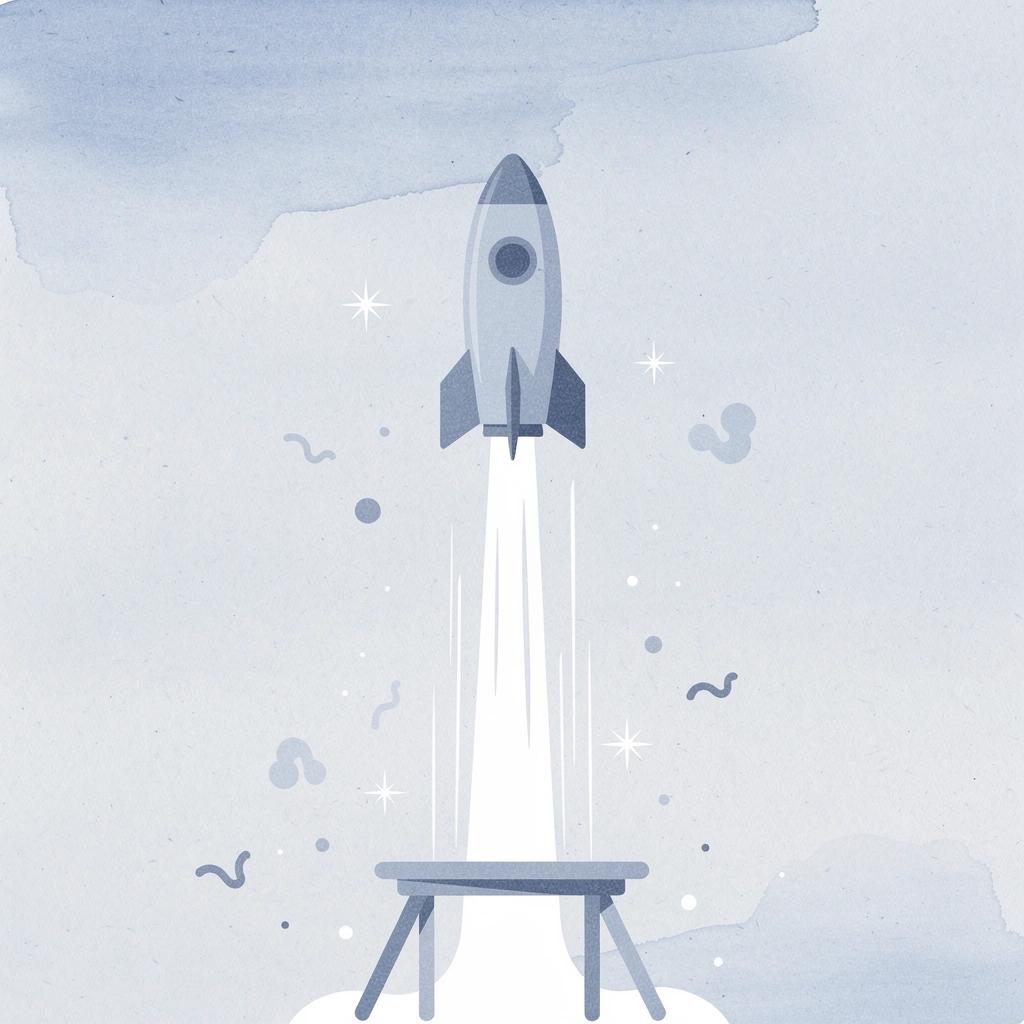 Scene of a creator launching upward, symbolizing sponsorship growth starting now