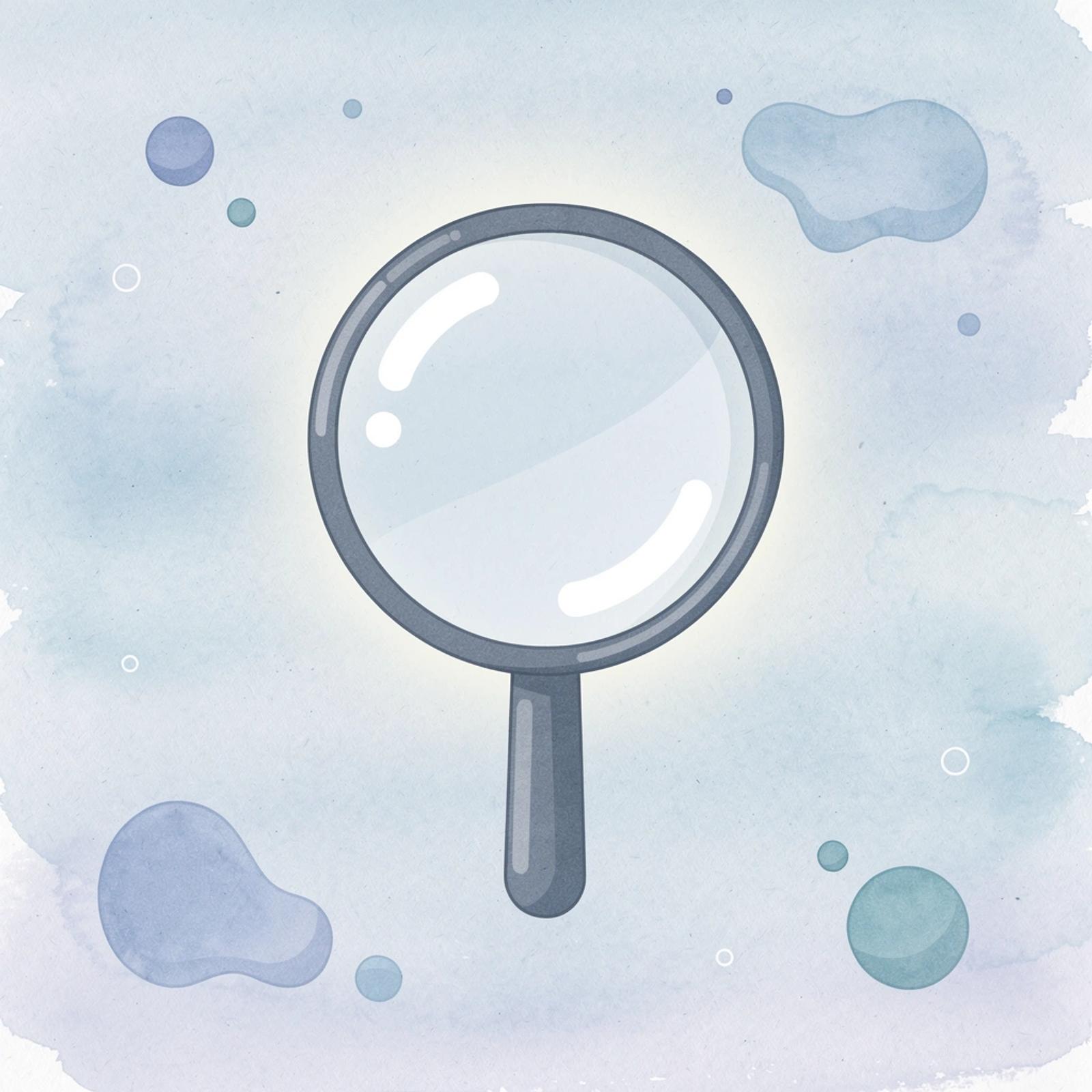 Magnifying glass icon representing platform evaluation and analysis