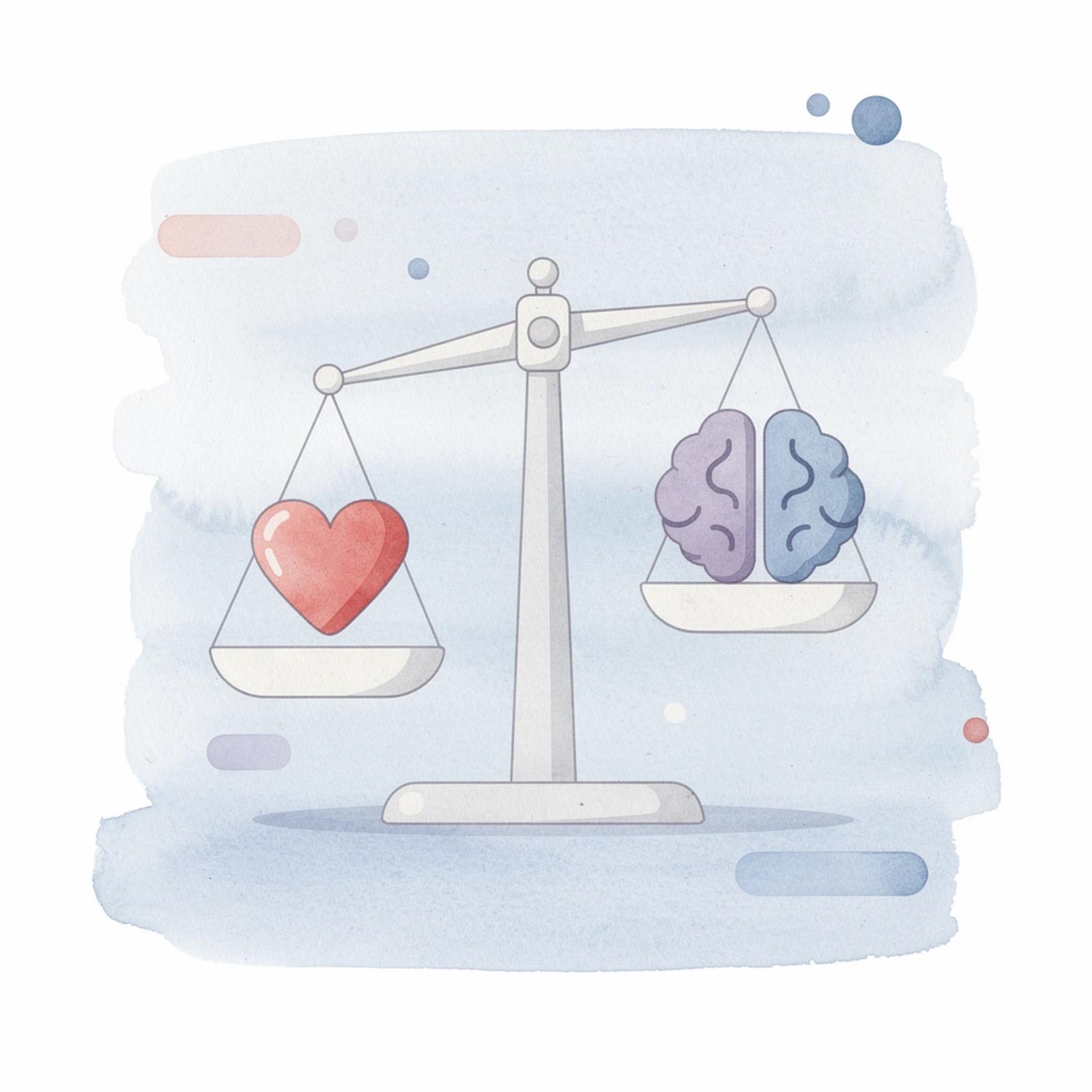 Balance scale comparing followers versus revenue focus