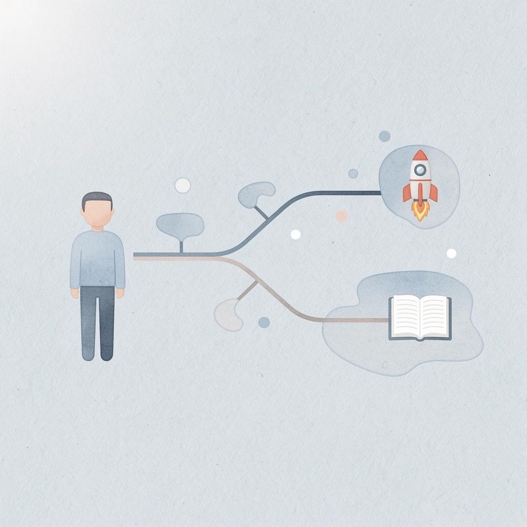 Dollar sign icon splitting into two paths representing clear results versus guesswork