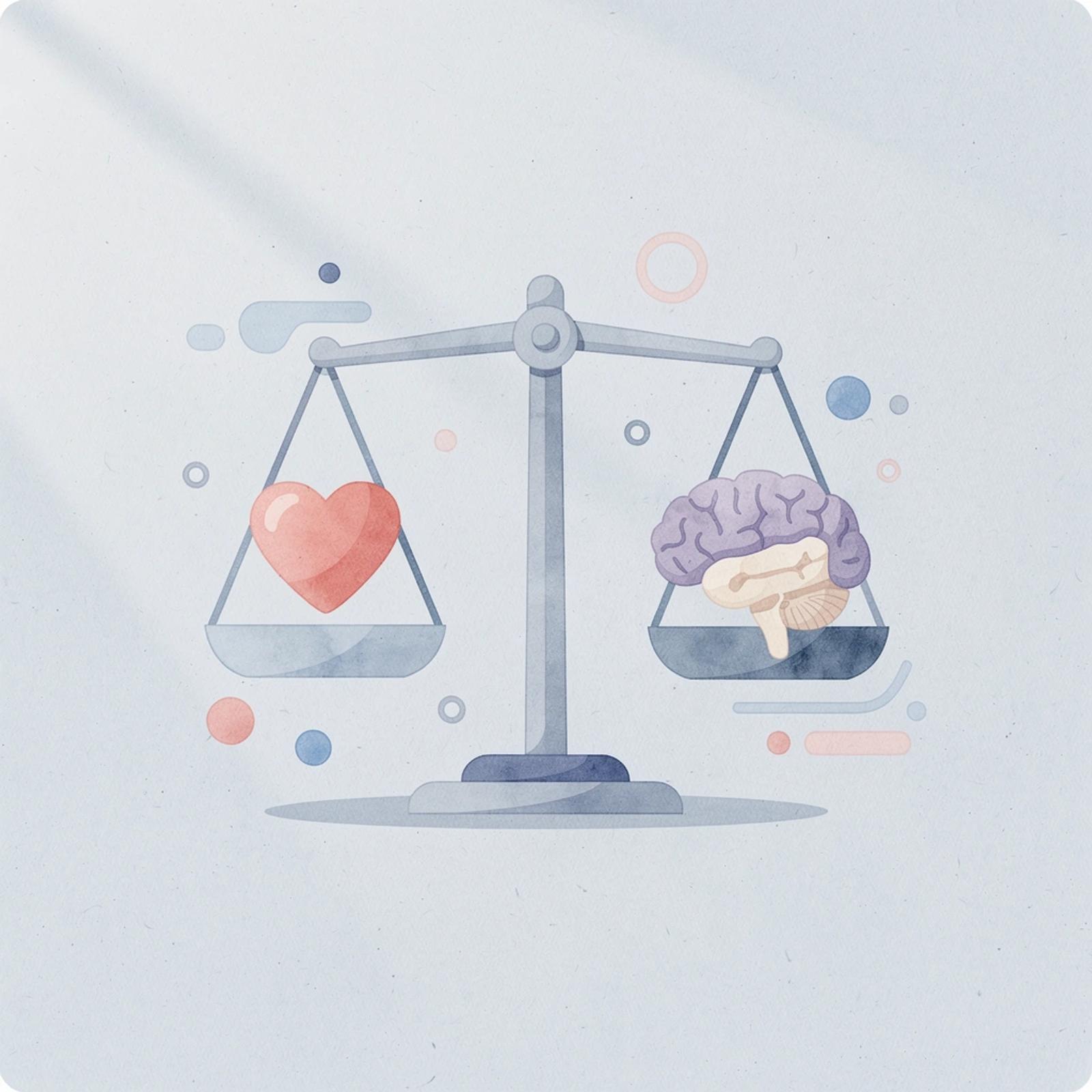 Balance scale showing content creation versus monetization focus