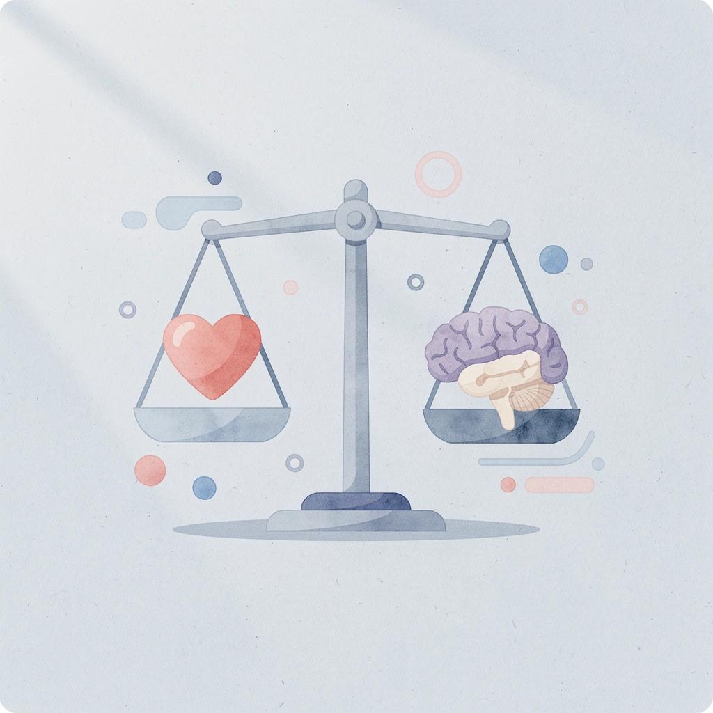 Balance scale showing content creation versus monetization focus