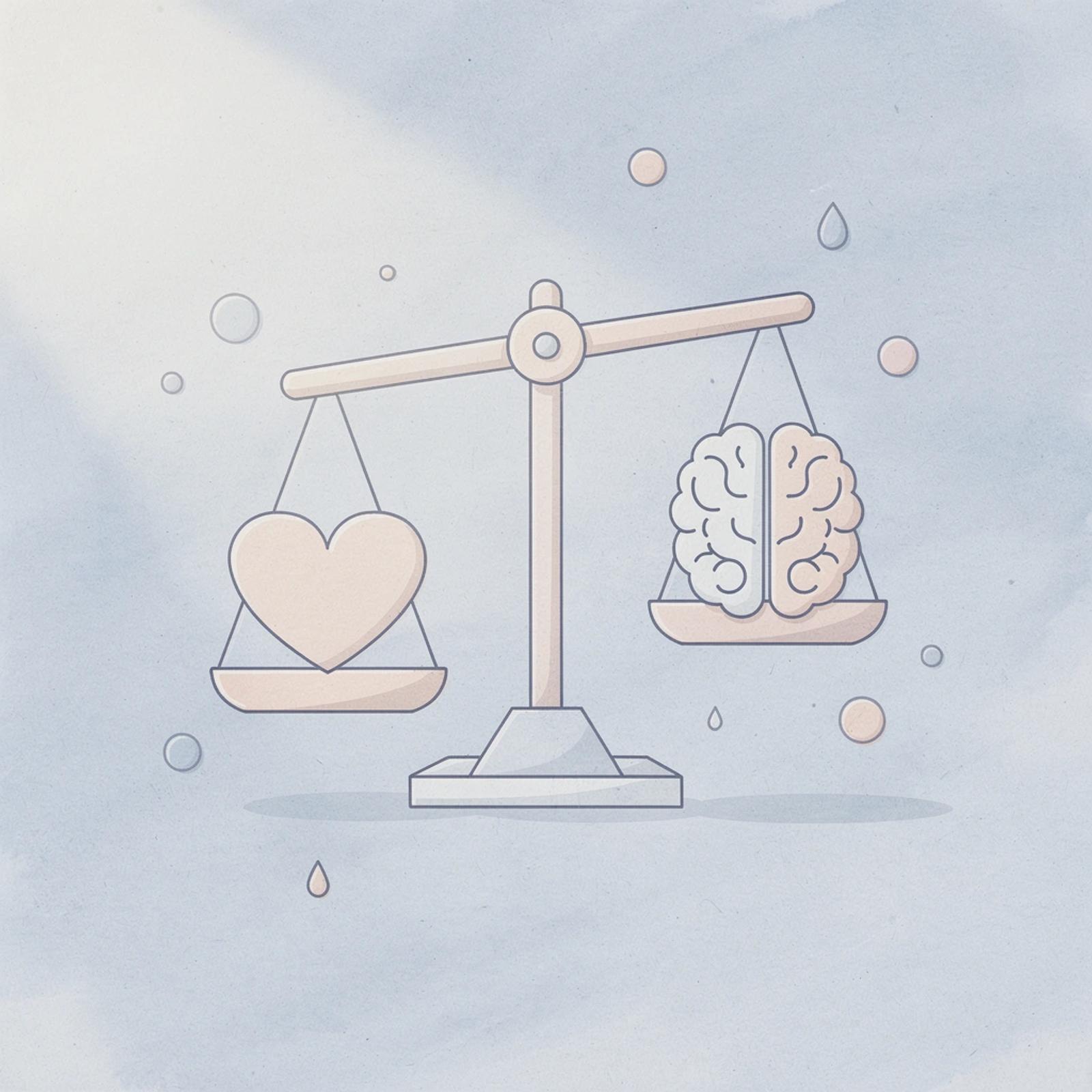 Balance scale comparing content creation and monetization skills